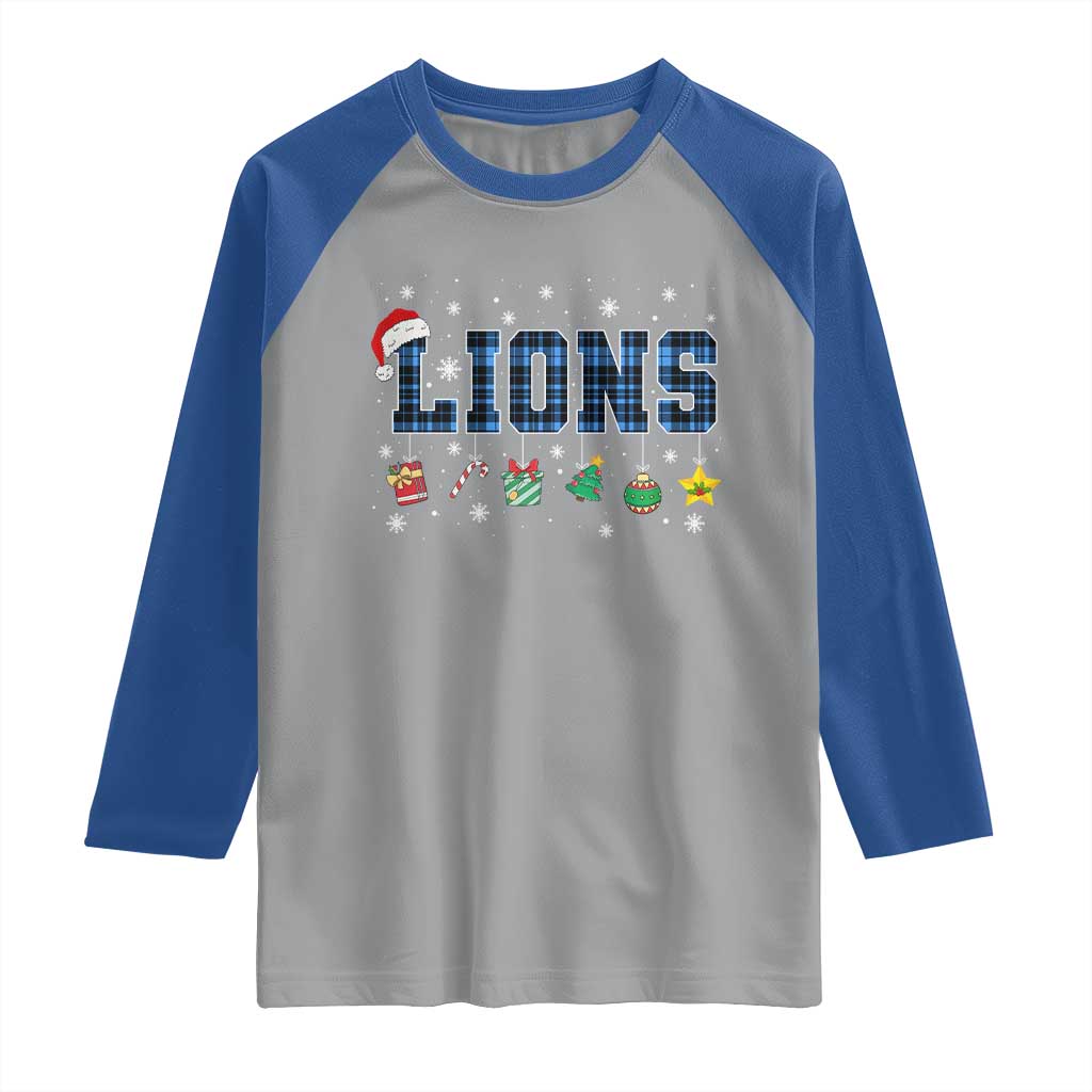 LF Christmas Raglan Shirt Blue Plaid DFL Fans Xmas Pajamas TS10 Sport Gray Royal Print Your Wear