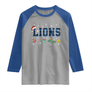 LF Christmas Raglan Shirt Blue Plaid DFL Fans Xmas Pajamas TS10 Sport Gray Royal Print Your Wear