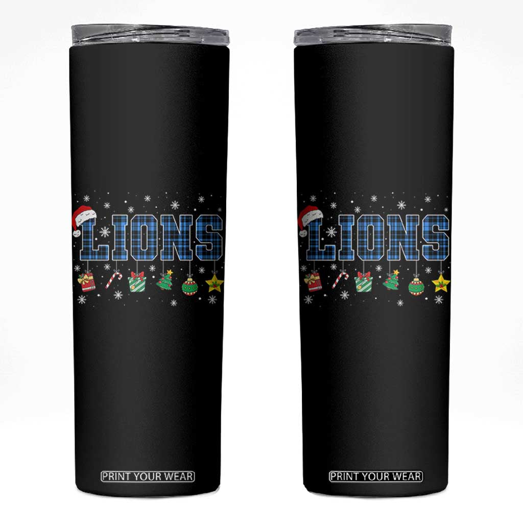 LF Christmas Skinny Tumbler Blue Plaid DFL Fans Xmas Pajamas TS10 Black Print Your Wear
