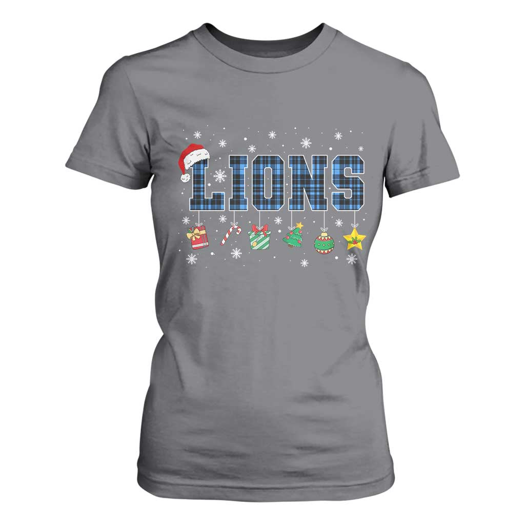 LF Christmas T Shirt For Women Blue Plaid DFL Fans Xmas Pajamas TS10 Charcoal Print Your Wear