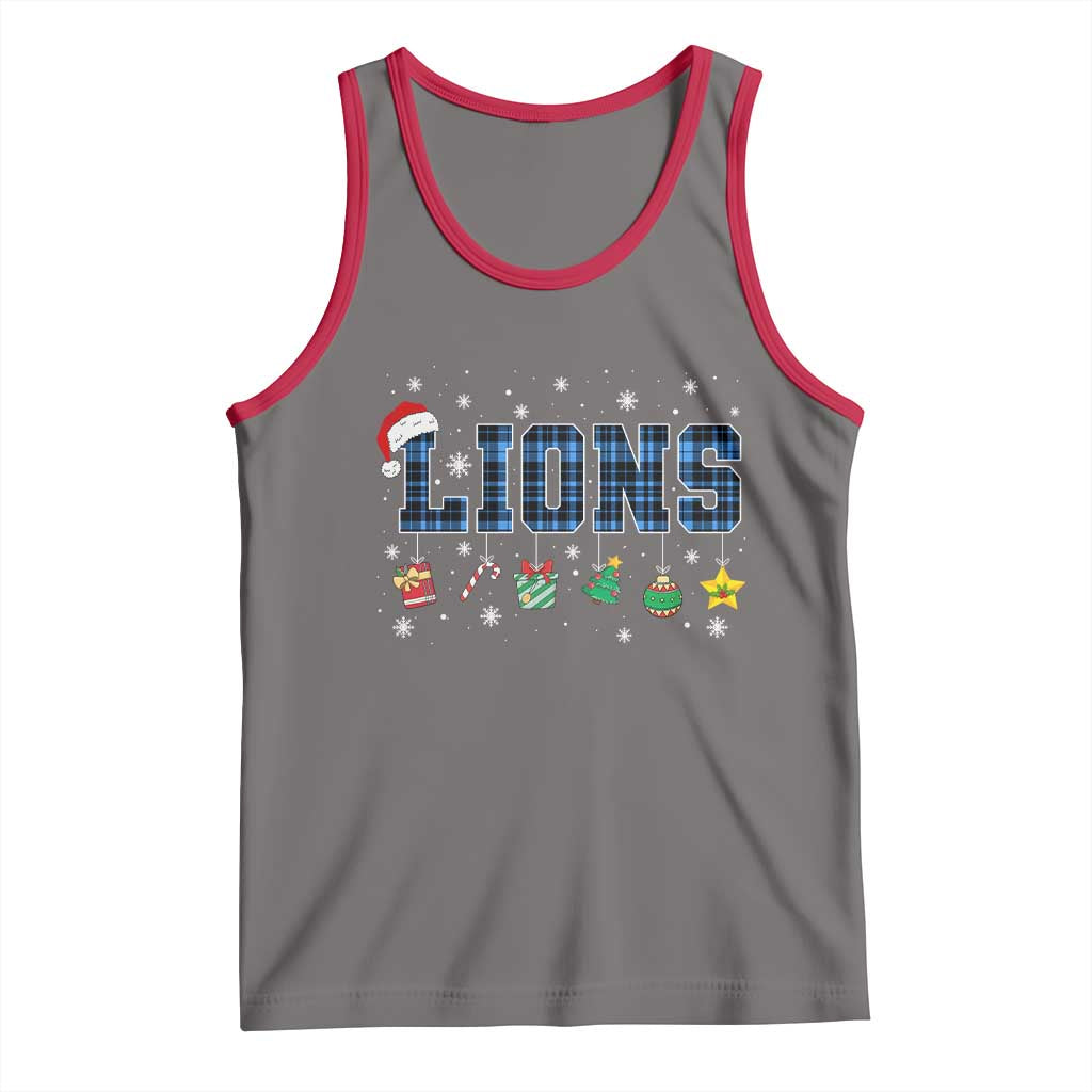 LF Christmas Tank Top Blue Plaid DFL Fans Xmas Pajamas TS10 Deep Heather Red Print Your Wear