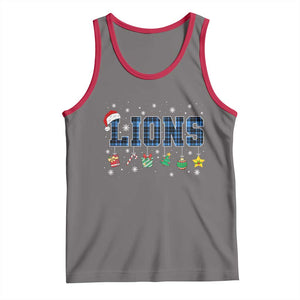 LF Christmas Tank Top Blue Plaid DFL Fans Xmas Pajamas TS10 Deep Heather Red Print Your Wear