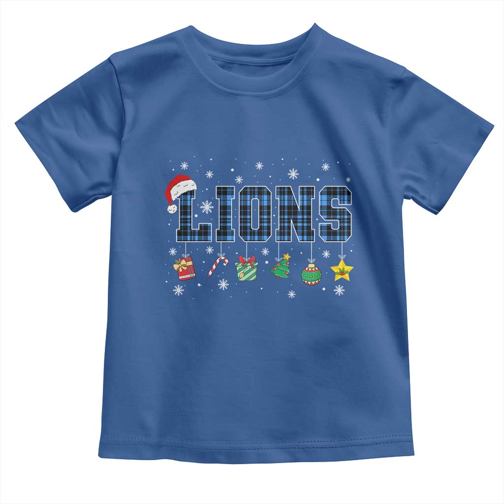 LF Christmas Toddler T Shirt Blue Plaid DFL Fans Xmas Pajamas TS10 Royal Blue Print Your Wear