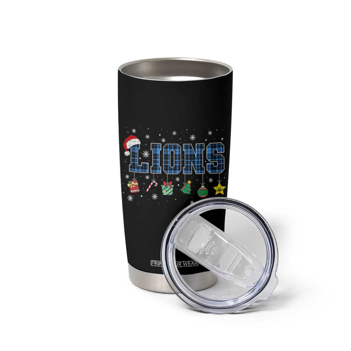 LF Christmas Tumbler Cup Blue Plaid DFL Fans Xmas Pajamas TS10 Print Your Wear