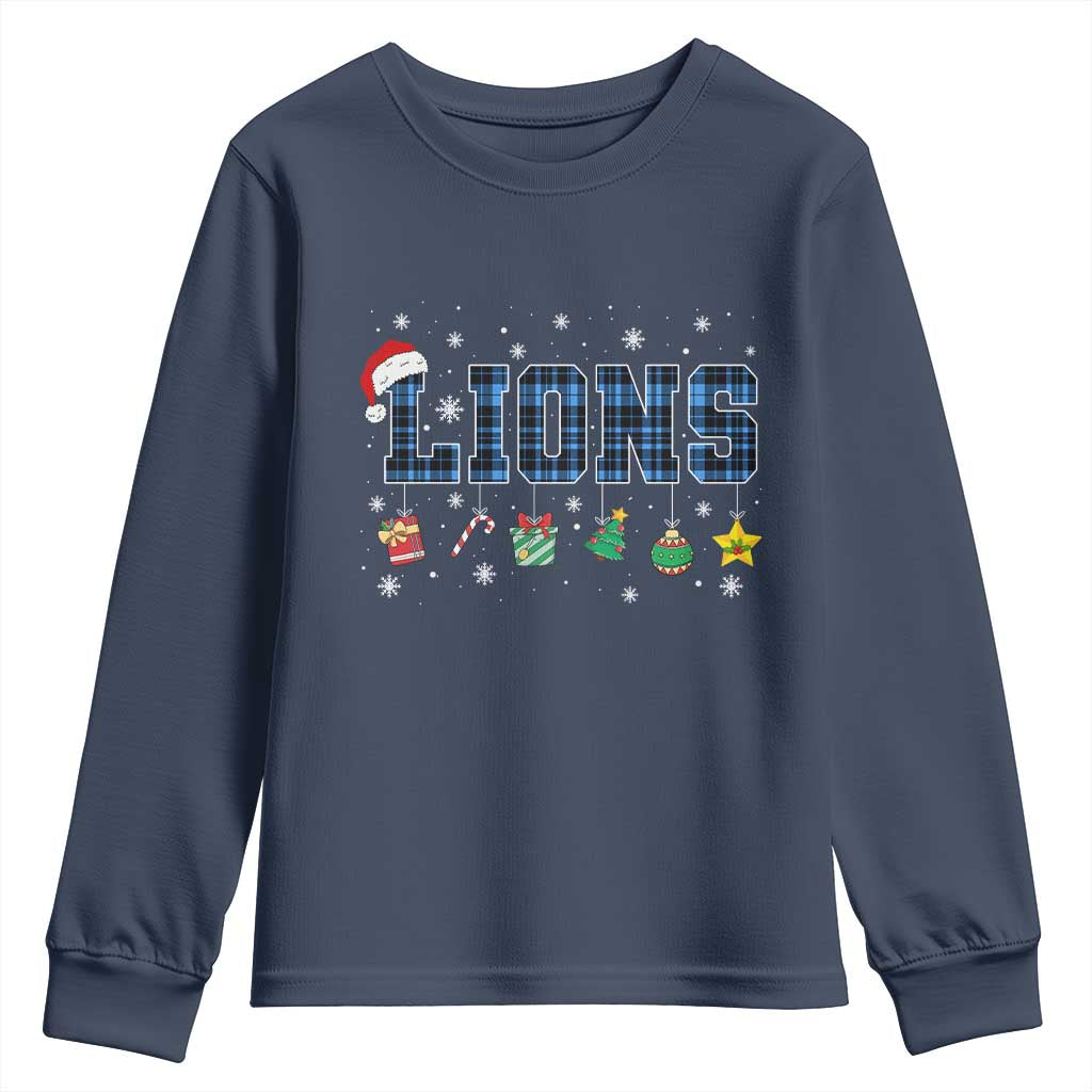 LF Christmas Youth Sweatshirt Blue Plaid DFL Fans Xmas Pajamas TS10 Navy Print Your Wear