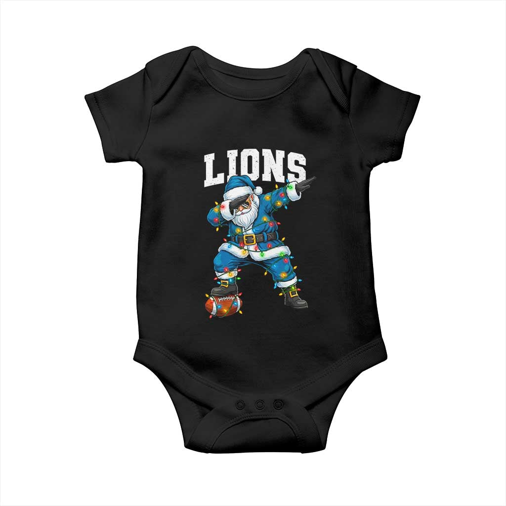 LF Christmas Baby Onesie Funny Dabbing Santa Football Lovers Game Day TS10 Black Print Your Wear