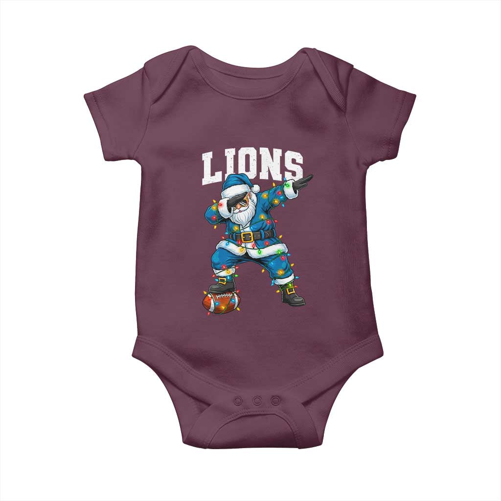 LF Christmas Baby Onesie Funny Dabbing Santa Football Lovers Game Day TS10 Maroon Print Your Wear