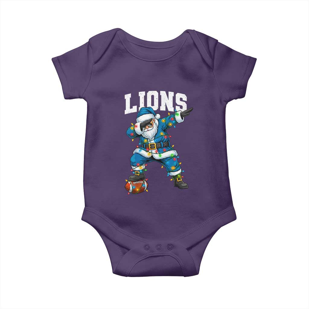 LF Christmas Baby Onesie Funny Dabbing Santa Football Lovers Game Day TS10 Purple Print Your Wear