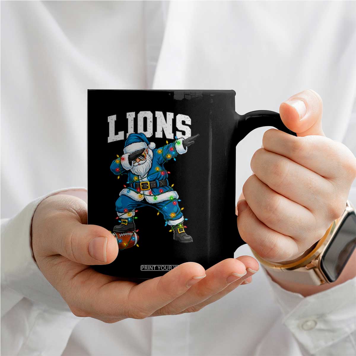 LF Christmas Coffee Mug Funny Dabbing Santa Football Lovers Game Day TS10 Print Your Wear
