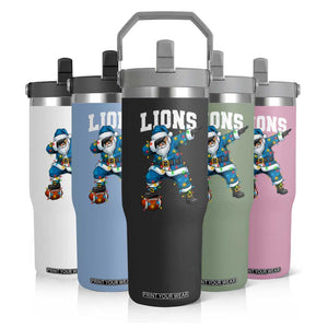 LF Christmas Flip Straw Tumbler Funny Dabbing Santa Football Lovers Game Day TS10 Print Your Wear