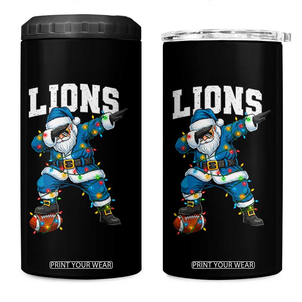 LF Christmas 4 in 1 Can Cooler Tumbler Funny Dabbing Santa Football Lovers Game Day TS10 One Size: 16 oz Black Print Your Wear