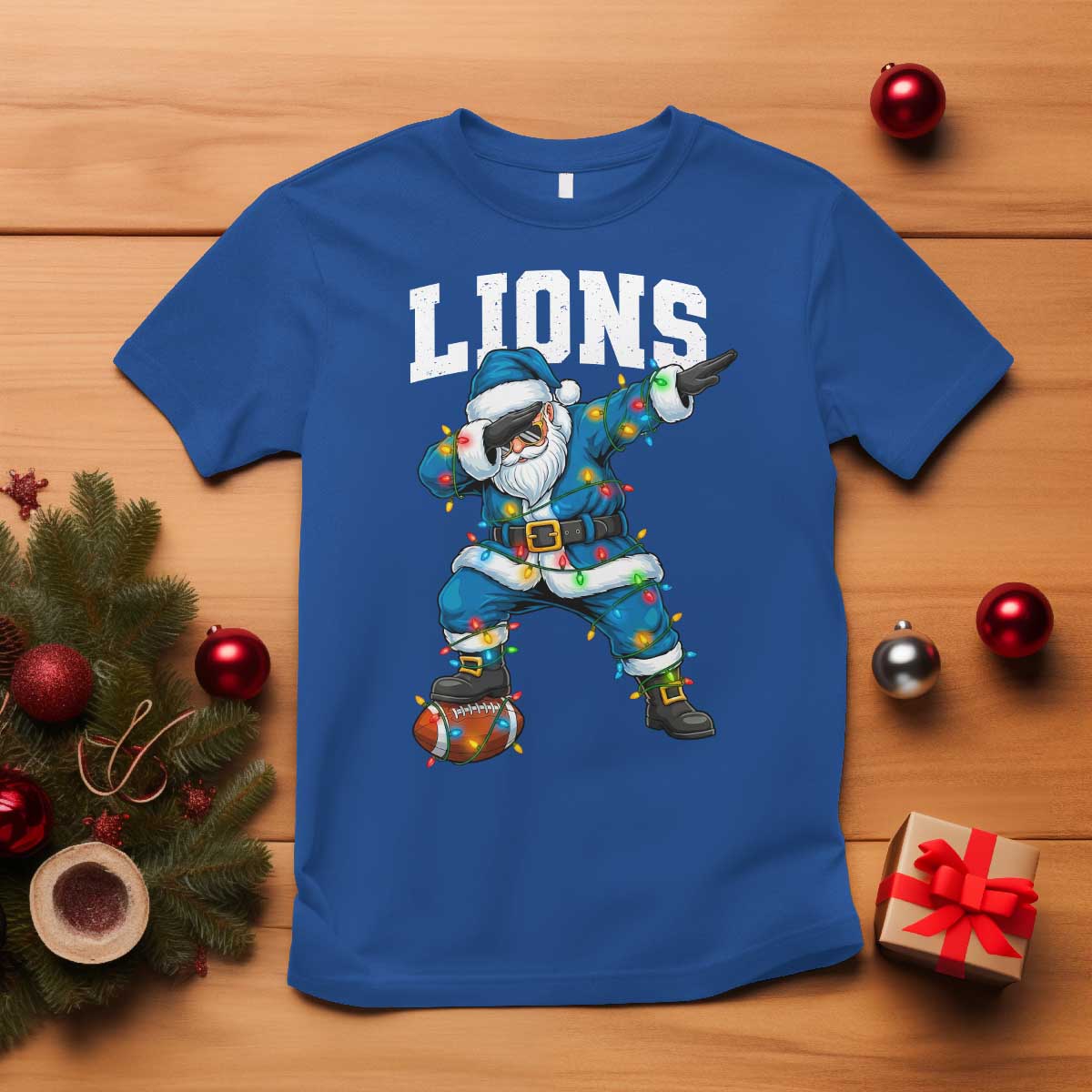LF Christmas T Shirt Funny Dabbing Santa Football Lovers Game Day TS10 Royal Blue Print Your Wear
