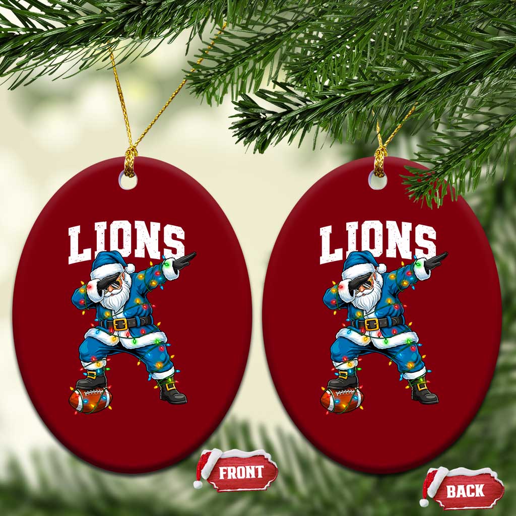 LF Christmas Ceramic Ornament Funny Dabbing Santa Football Lovers Game Day TS10 Print Your Wear