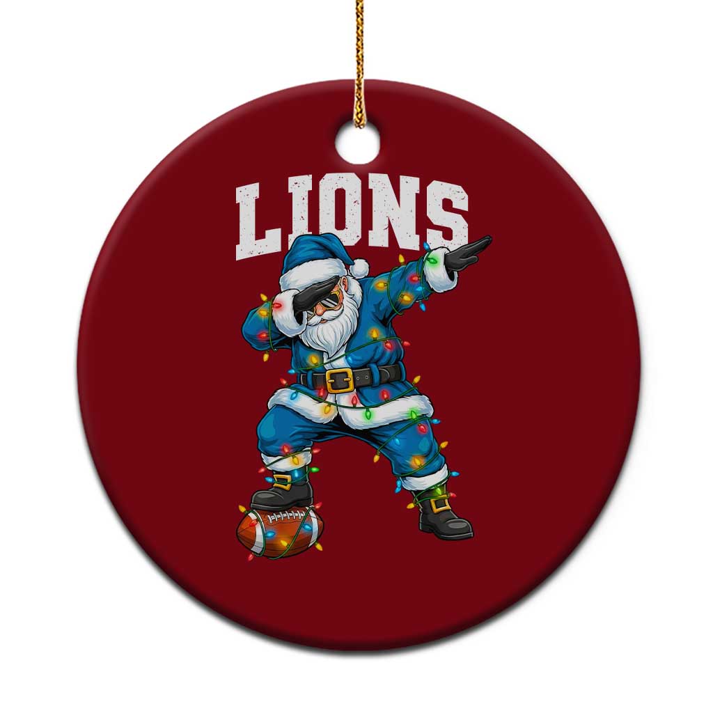 LF Christmas Ceramic Ornament Funny Dabbing Santa Football Lovers Game Day TS10 1pc Red Print Your Wear