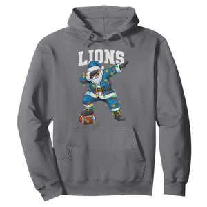 LF Christmas Hoodie Funny Dabbing Santa Football Lovers Game Day TS10 Charcoal Print Your Wear