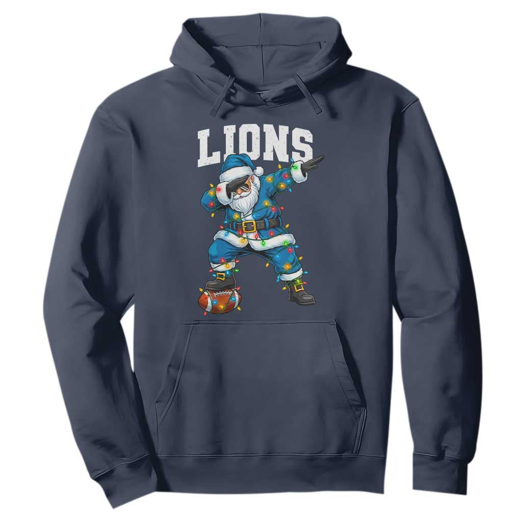 LF Christmas Hoodie Funny Dabbing Santa Football Lovers Game Day TS10 Navy Print Your Wear