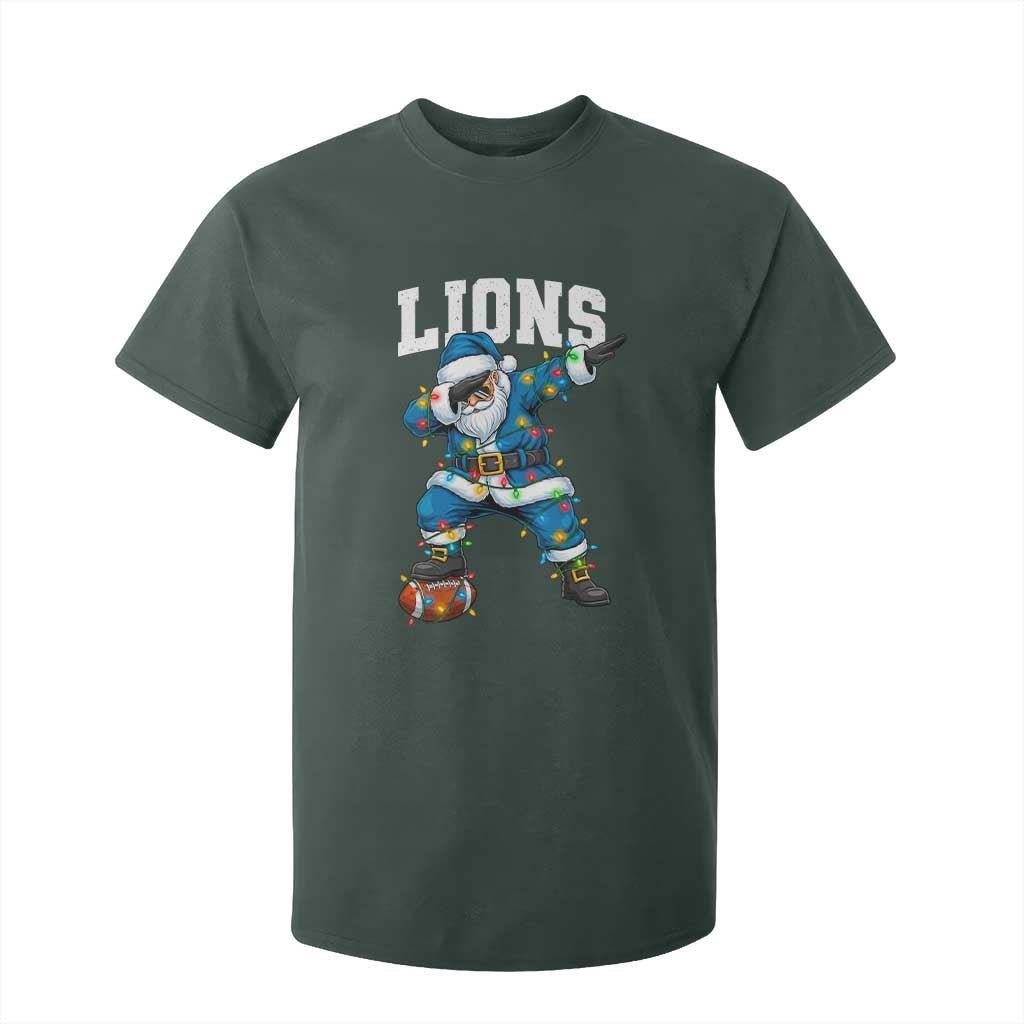 LF Christmas T Shirt For Kid Funny Dabbing Santa Football Lovers Game Day TS10 Dark Forest Green Print Your Wear