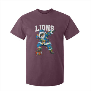 LF Christmas T Shirt For Kid Funny Dabbing Santa Football Lovers Game Day TS10 Maroon Print Your Wear
