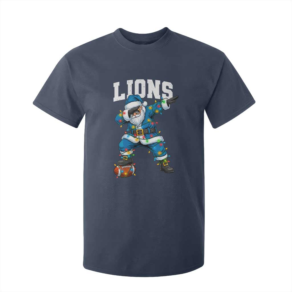 LF Christmas T Shirt For Kid Funny Dabbing Santa Football Lovers Game Day TS10 Navy Print Your Wear