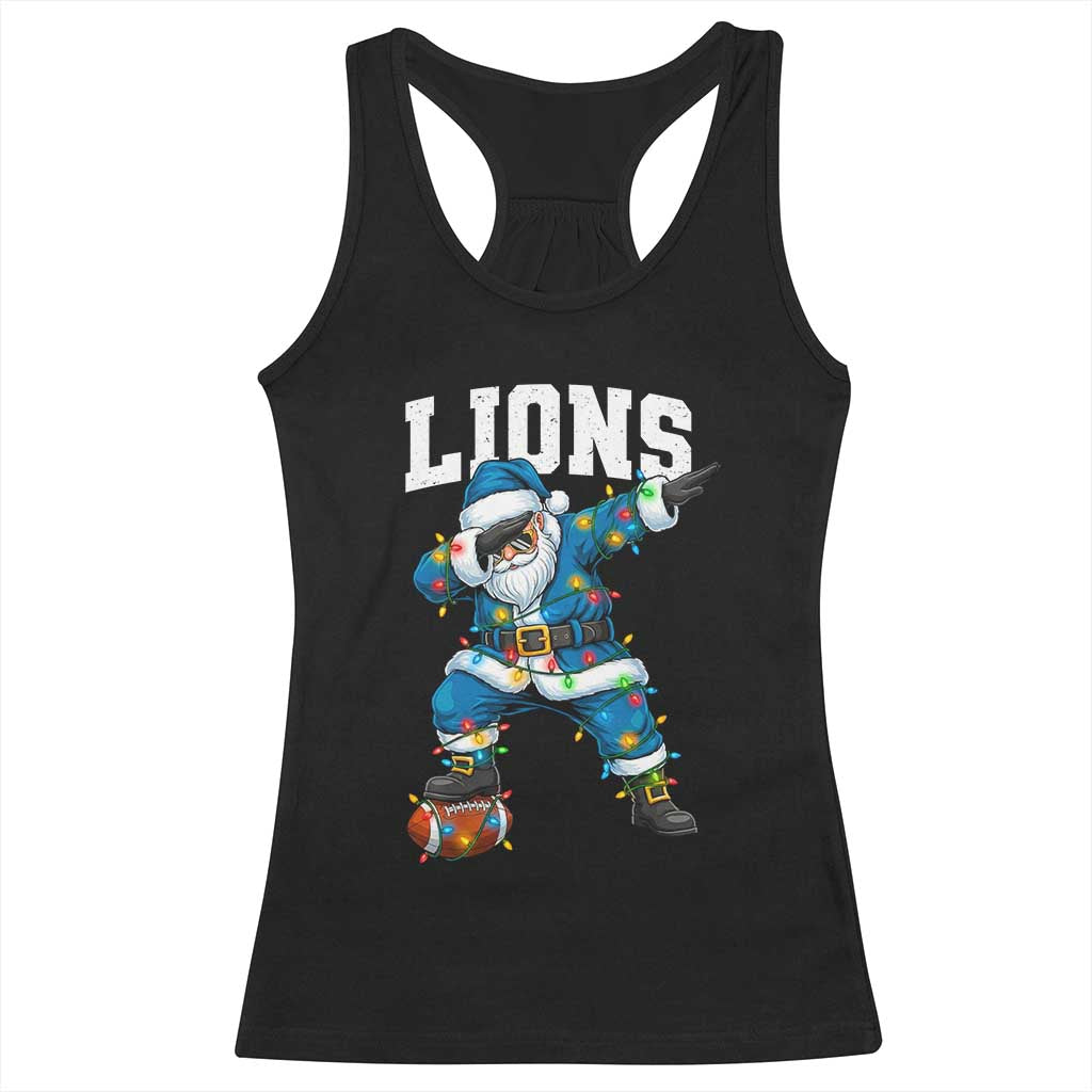 LF Christmas Racerback Tank Top Funny Dabbing Santa Football Lovers Game Day TS10 Black Print Your Wear