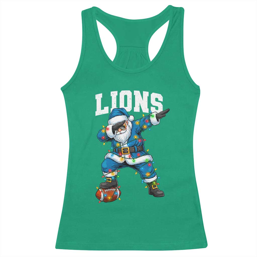 LF Christmas Racerback Tank Top Funny Dabbing Santa Football Lovers Game Day TS10 Irish Green Print Your Wear