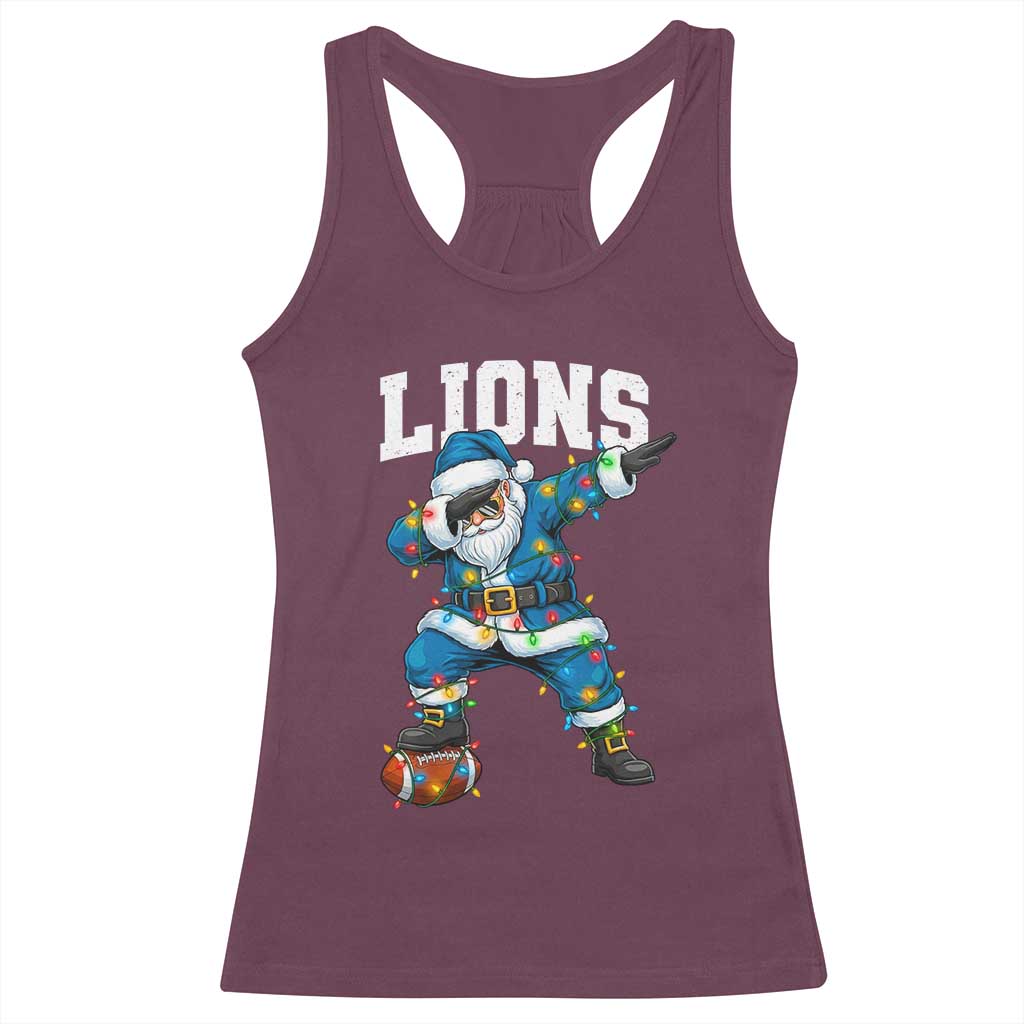 LF Christmas Racerback Tank Top Funny Dabbing Santa Football Lovers Game Day TS10 Maroon Print Your Wear