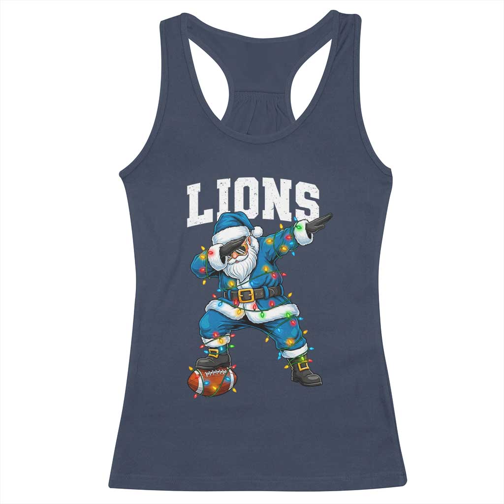 LF Christmas Racerback Tank Top Funny Dabbing Santa Football Lovers Game Day TS10 Navy Print Your Wear