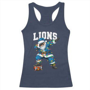 LF Christmas Racerback Tank Top Funny Dabbing Santa Football Lovers Game Day TS10 Navy Print Your Wear