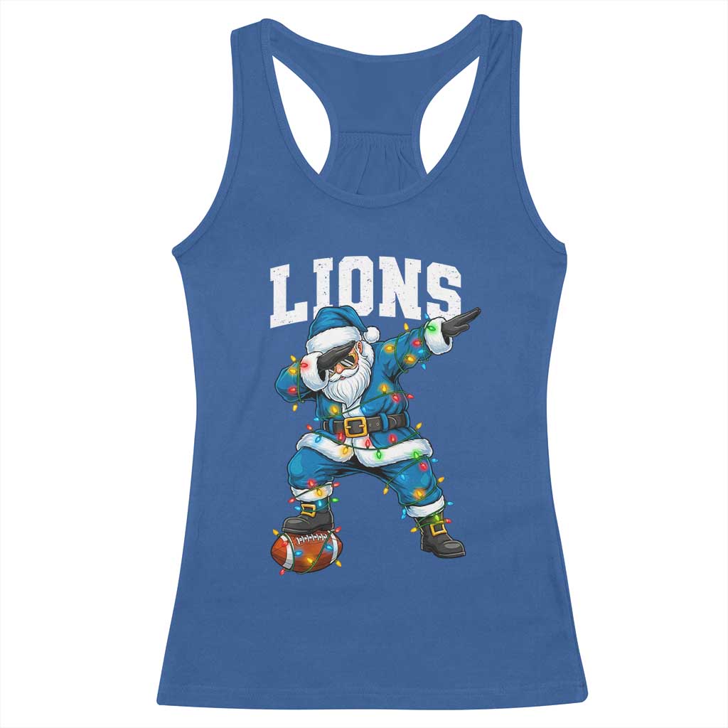 LF Christmas Racerback Tank Top Funny Dabbing Santa Football Lovers Game Day TS10 Royal Blue Print Your Wear