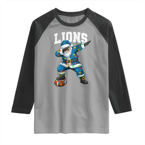 LF Christmas Raglan Shirt Funny Dabbing Santa Football Lovers Game Day TS10 Sport Gray Black Print Your Wear