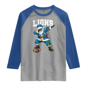 LF Christmas Raglan Shirt Funny Dabbing Santa Football Lovers Game Day TS10 Sport Gray Royal Print Your Wear