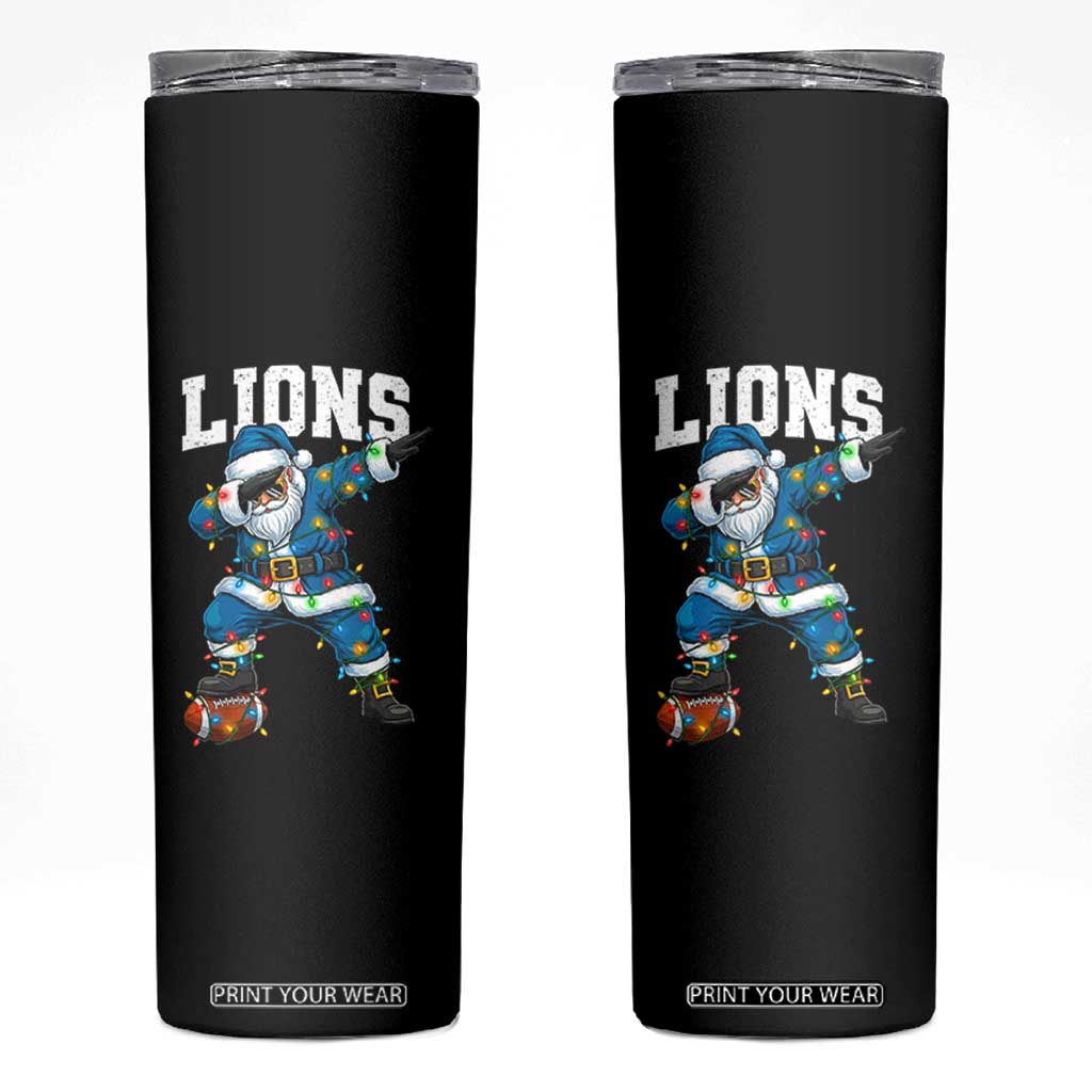 LF Christmas Skinny Tumbler Funny Dabbing Santa Football Lovers Game Day TS10 Black Print Your Wear