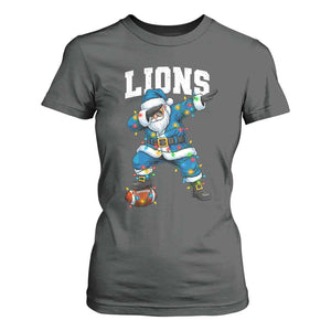 LF Christmas T Shirt For Women Funny Dabbing Santa Football Lovers Game Day TS10 Dark Heather Print Your Wear