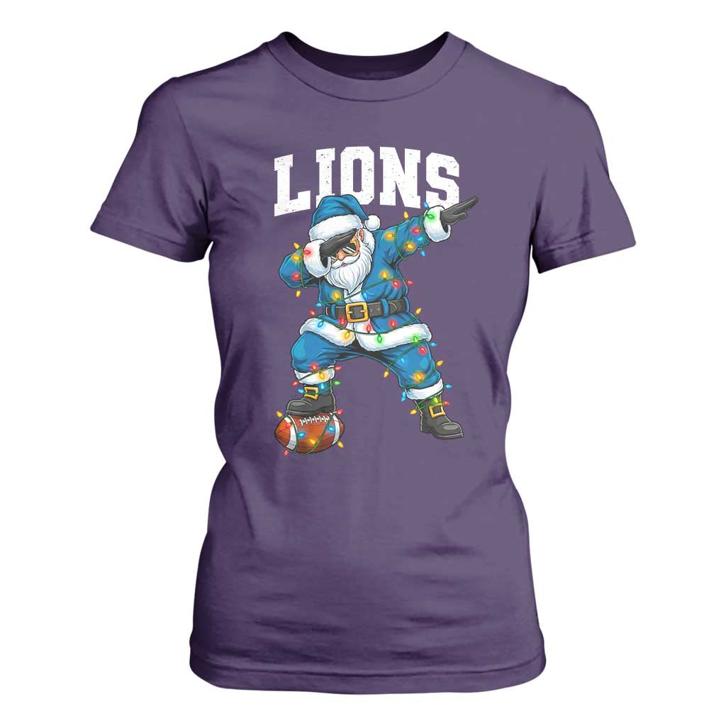 LF Christmas T Shirt For Women Funny Dabbing Santa Football Lovers Game Day TS10 Purple Print Your Wear