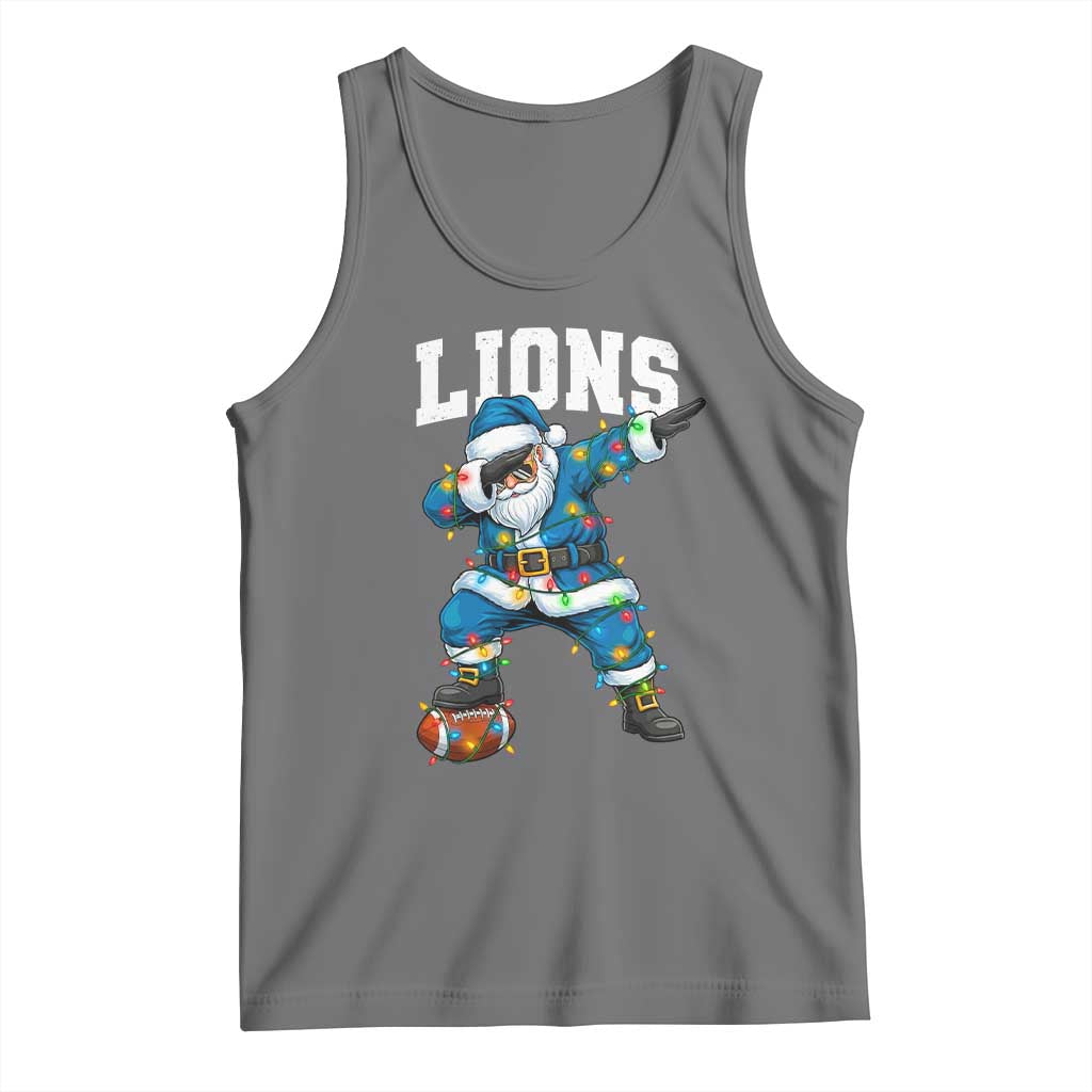 LF Christmas Tank Top Funny Dabbing Santa Football Lovers Game Day TS10 Black Heather Print Your Wear