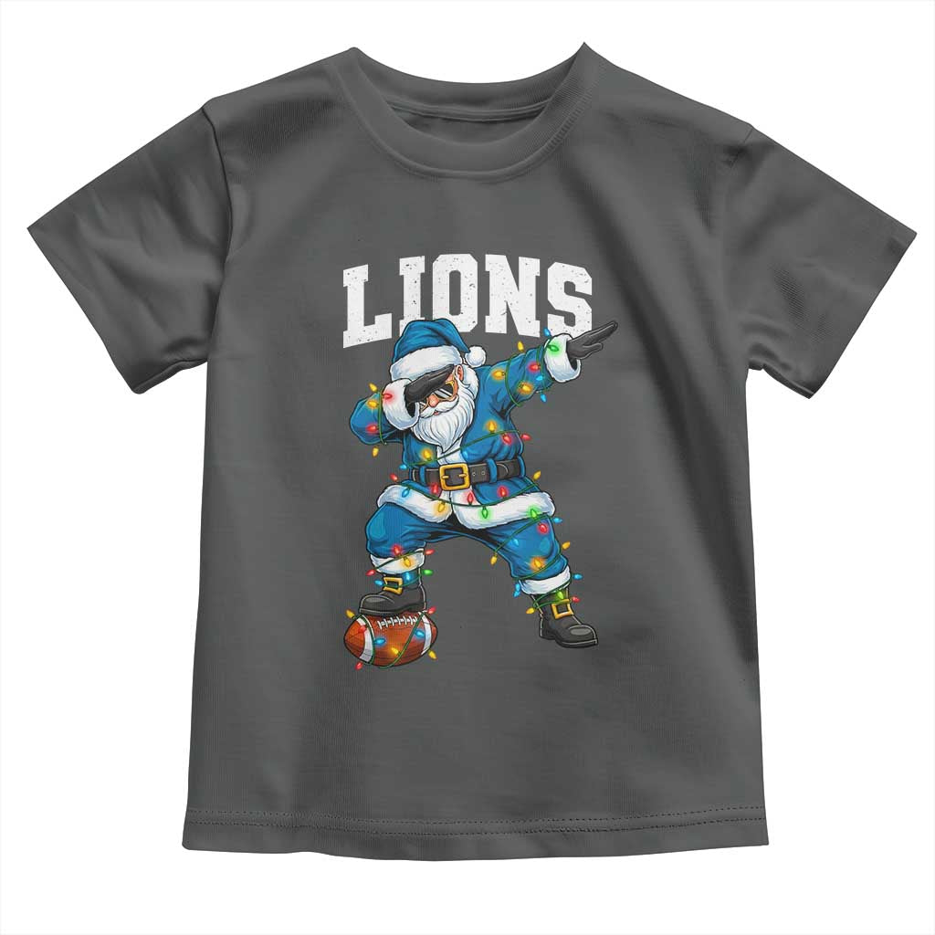 LF Christmas Toddler T Shirt Funny Dabbing Santa Football Lovers Game Day TS10 Dark Heather Print Your Wear