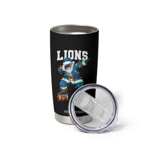 Lions Christmas Tumbler Cup Funny Dabbing Santa Football Lovers Game Day TS10 Print Your Wear