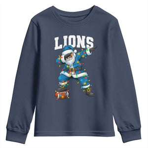 LF Christmas Youth Sweatshirt Funny Dabbing Santa Football Lovers Game Day TS10 Navy Print Your Wear