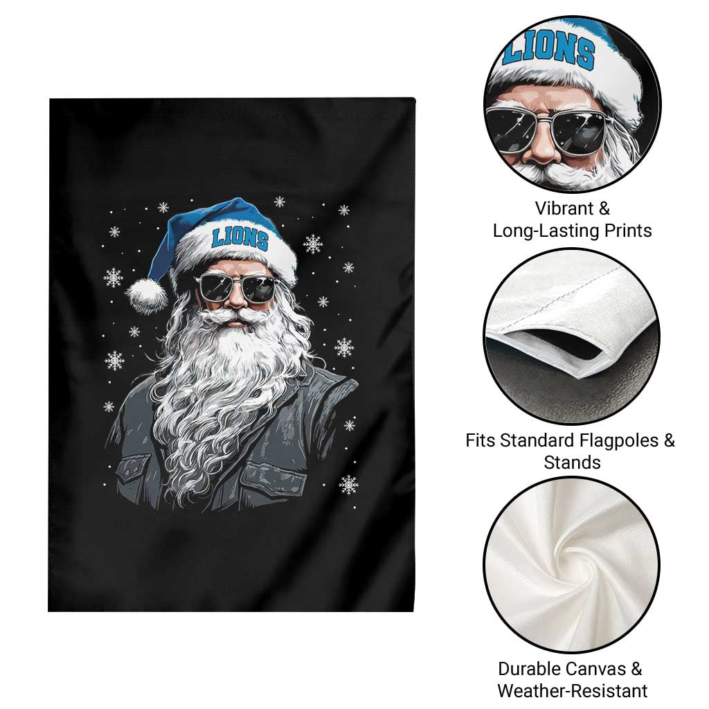 Vintage DFL Christmas Garden Flag Retro Santa Lions Fan Game Day TS10 Print Your Wear