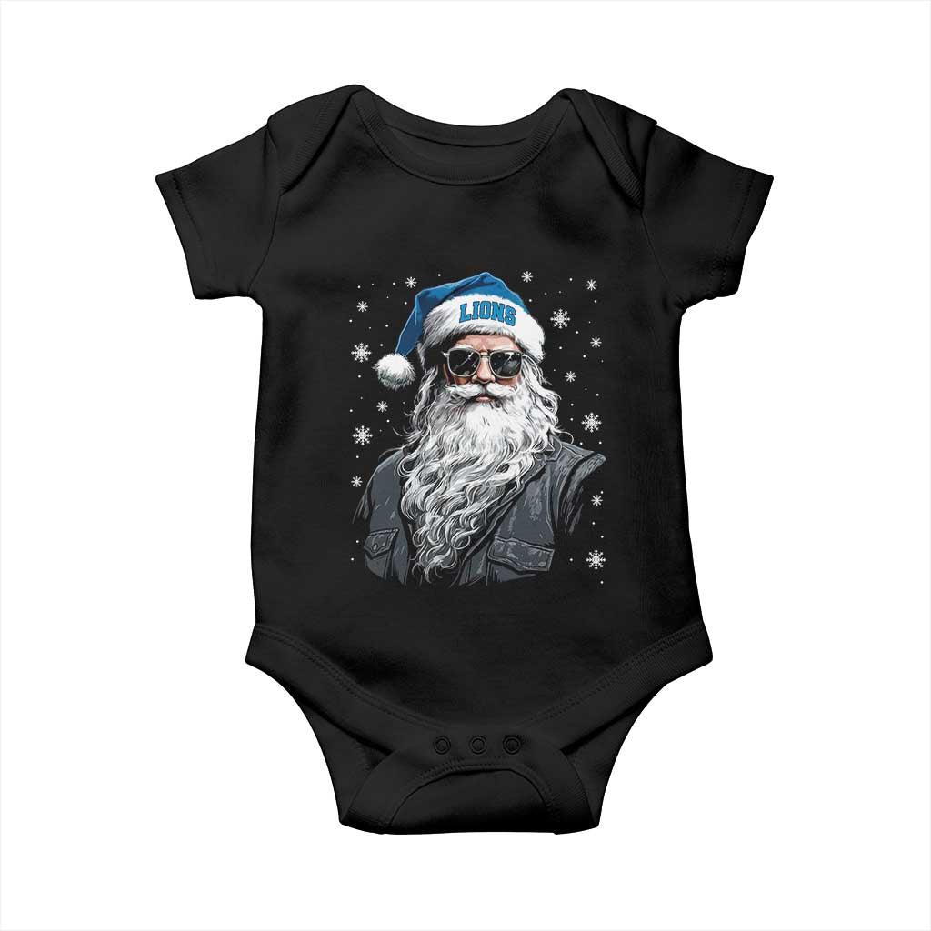 Vintage DFL Christmas Baby Onesie Retro Santa Lions Fan Game Day TS10 Black Print Your Wear