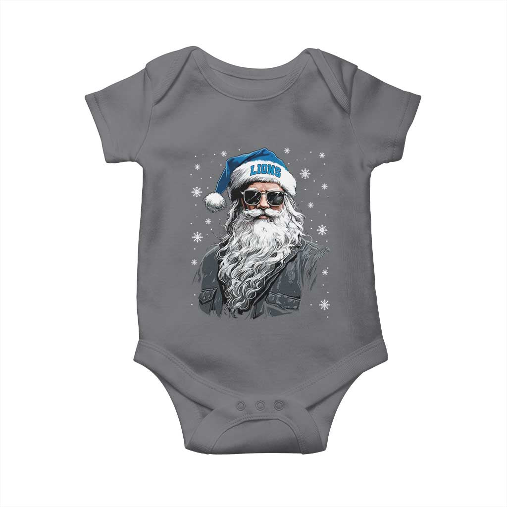 Vintage DFL Christmas Baby Onesie Retro Santa Lions Fan Game Day TS10 Charcoal Print Your Wear