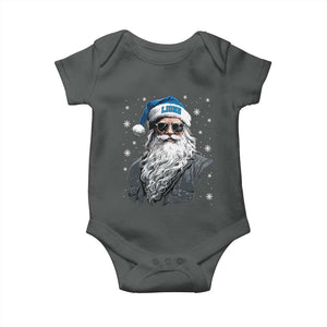 Vintage DFL Christmas Baby Onesie Retro Santa Lions Fan Game Day TS10 Dark Heather Print Your Wear