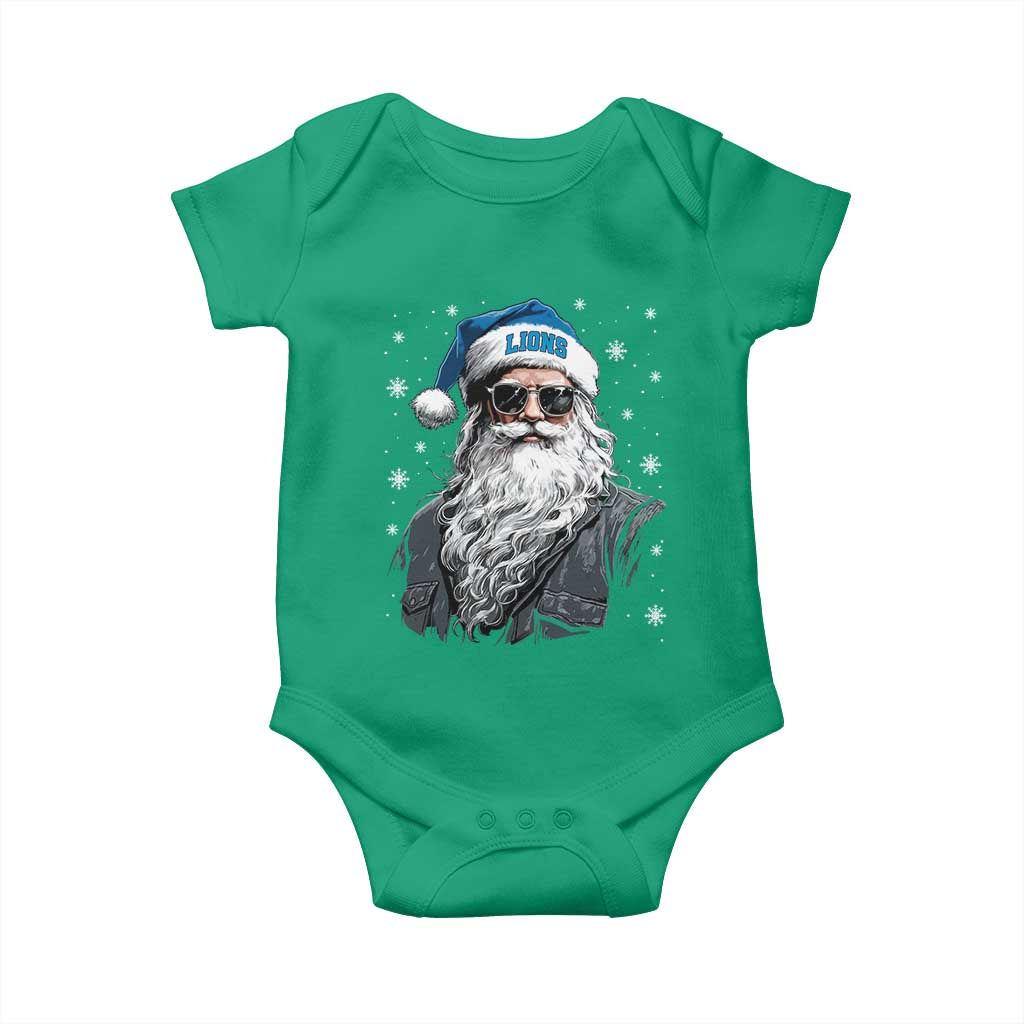Vintage DFL Christmas Baby Onesie Retro Santa Lions Fan Game Day TS10 Irish Green Print Your Wear