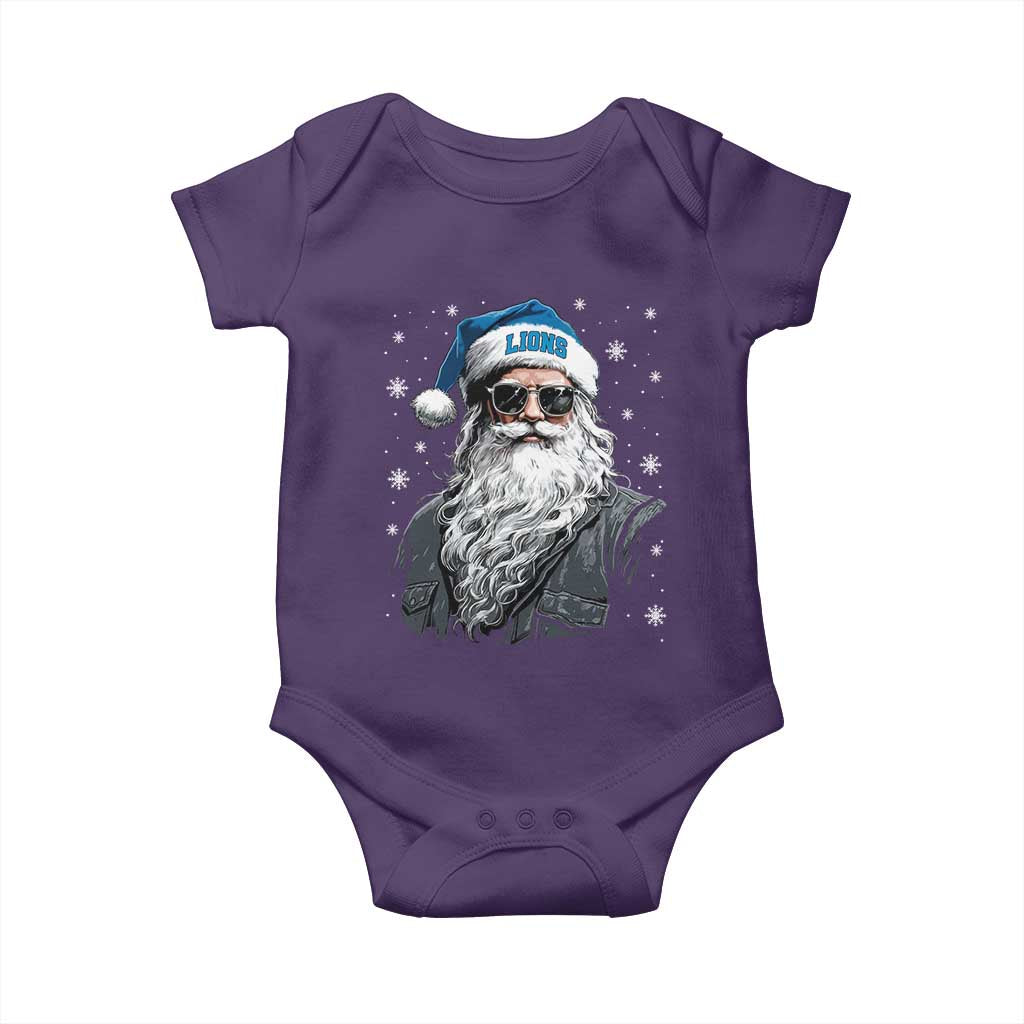 Vintage DFL Christmas Baby Onesie Retro Santa Lions Fan Game Day TS10 Purple Print Your Wear