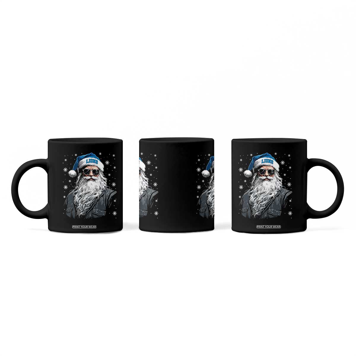 Vintage DFL Christmas Coffee Mug Retro Santa Lions Fan Game Day TS10 Print Your Wear