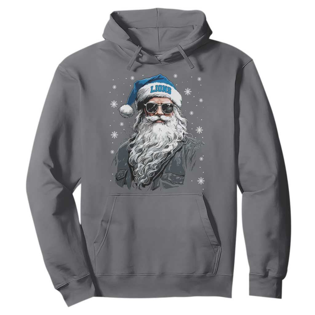 Vintage DFL Christmas Hoodie Retro Santa Lions Fan Game Day TS10 Charcoal Print Your Wear