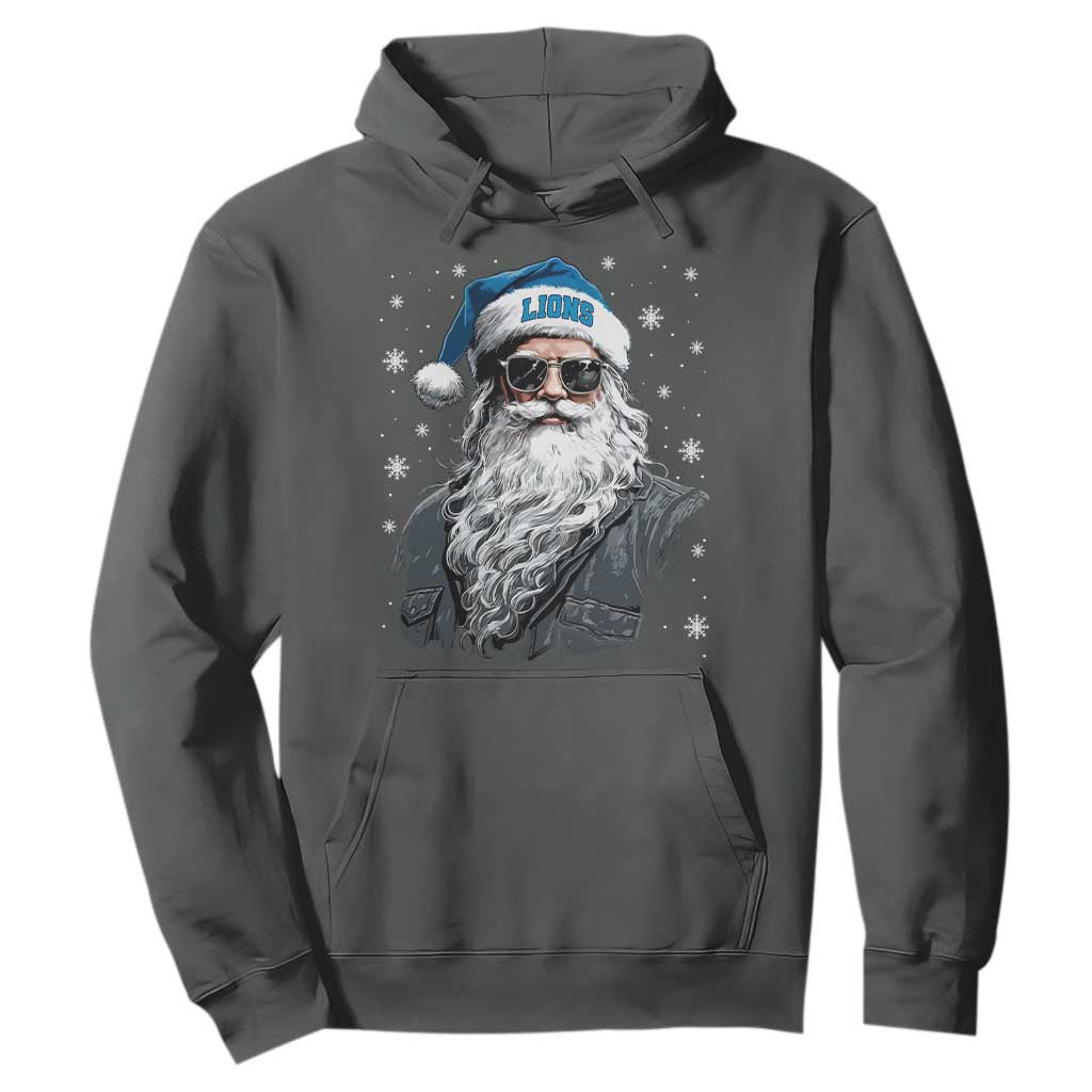 Vintage DFL Christmas Hoodie Retro Santa Lions Fan Game Day TS10 Dark Heather Print Your Wear
