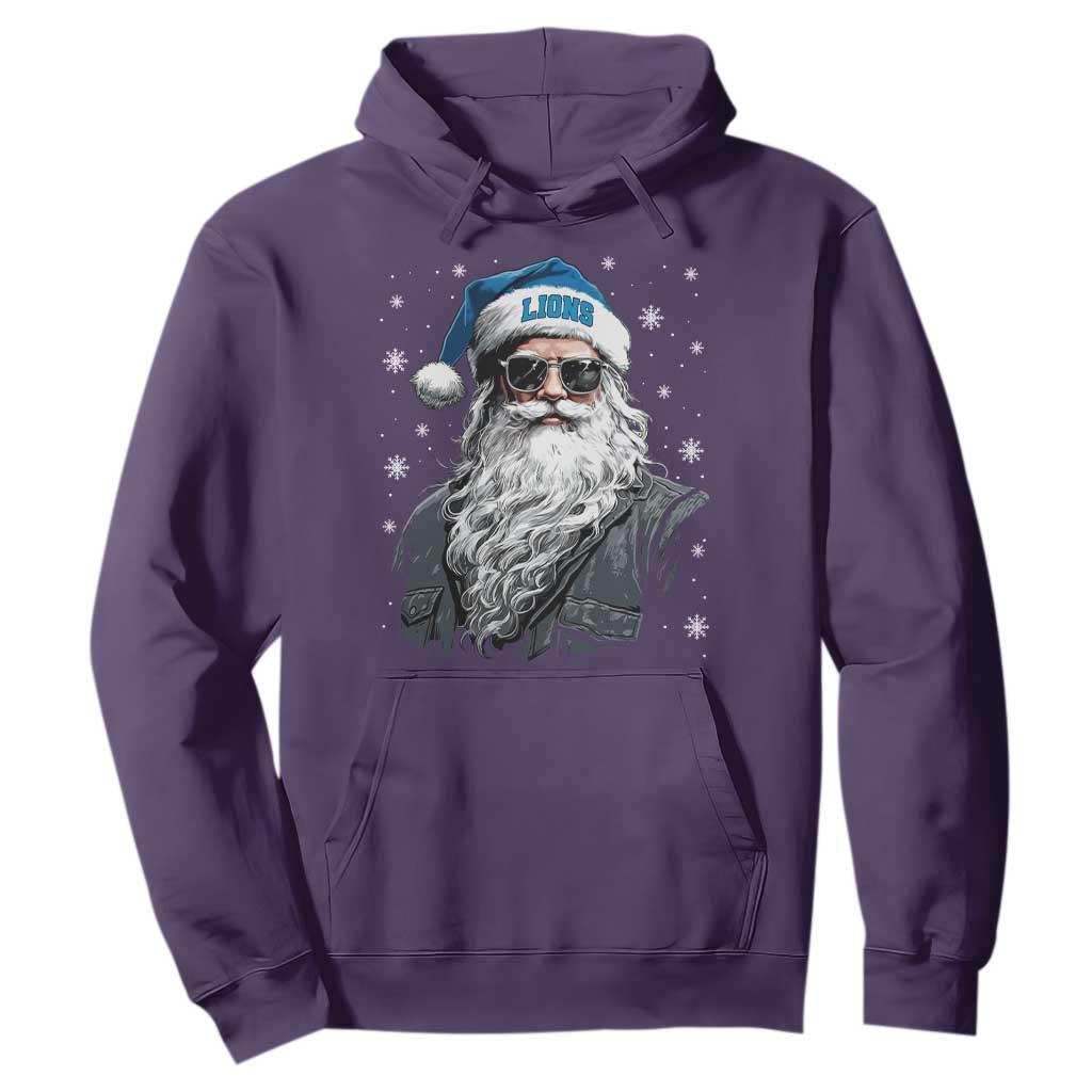 Vintage DFL Christmas Hoodie Retro Santa Lions Fan Game Day TS10 Purple Print Your Wear