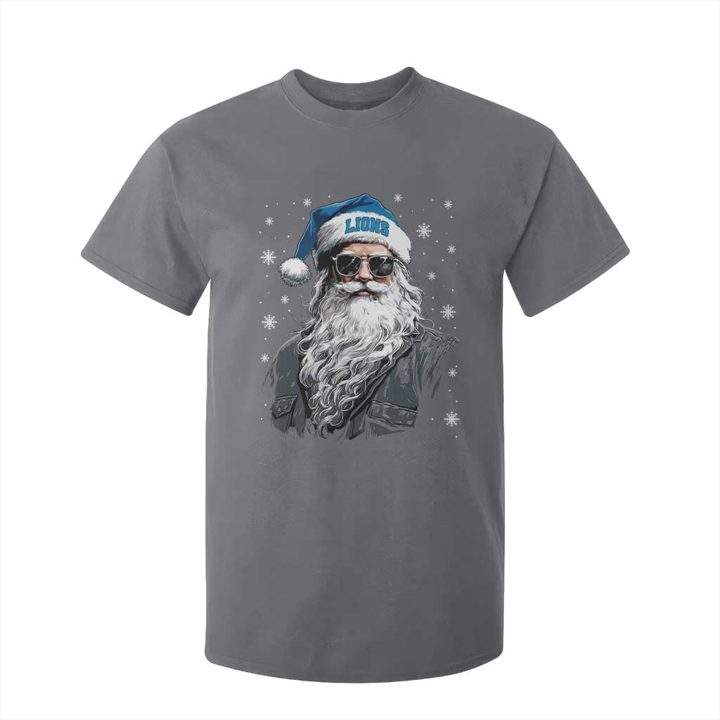 Vintage DFL Christmas T Shirt For Kid Retro Santa Lions Fan Game Day TS10 Charcoal Print Your Wear