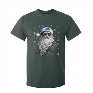 Vintage DFL Christmas T Shirt For Kid Retro Santa Lions Fan Game Day TS10 Dark Forest Green Print Your Wear